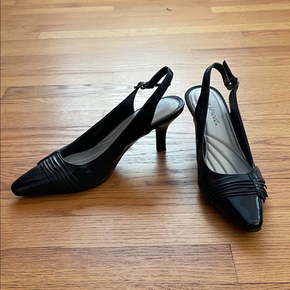 Easy Spirit Black Patent Slingback Heels